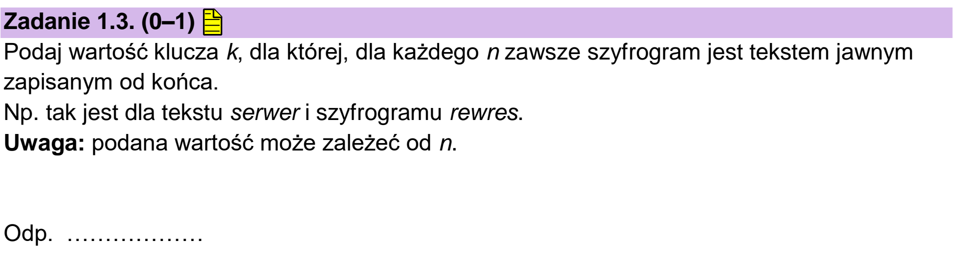 Matura dodatkowa, czerwiec 2026, zadanie 1.3
