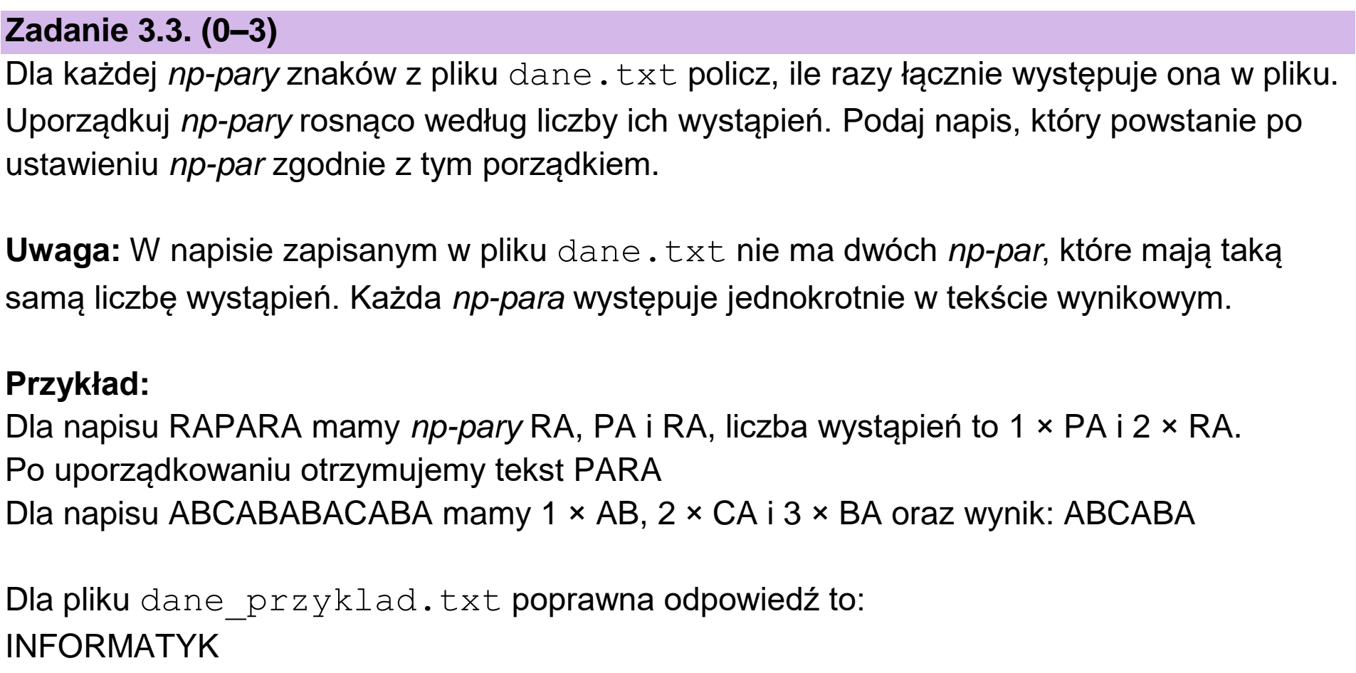 Matura dodatkowa, czerwiec 2026, zadanie 3.3