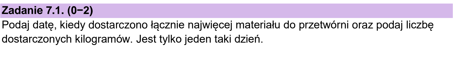 Matura dodatkowa, czerwiec 2026, zadanie 7.1