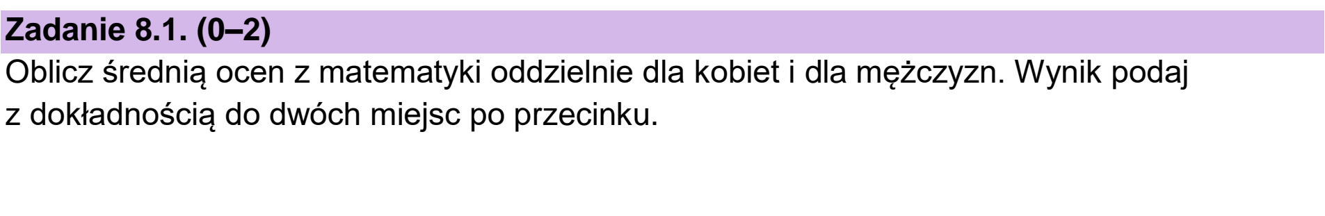 Matura dodatkowa, czerwiec 2026, zadanie 8.1
