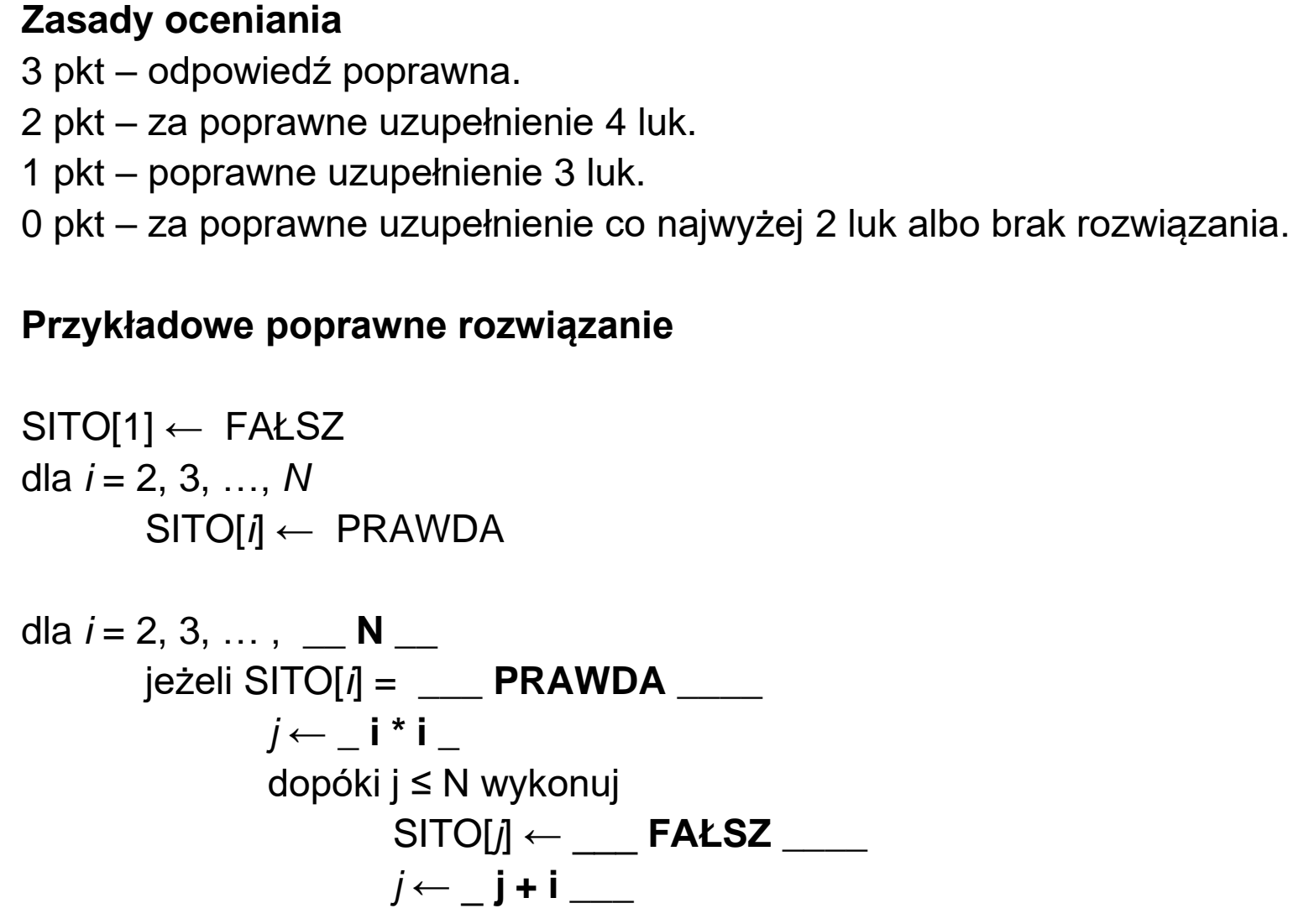 Matura próbna, grudzień 2022, odpowiedź do zadania 3.1