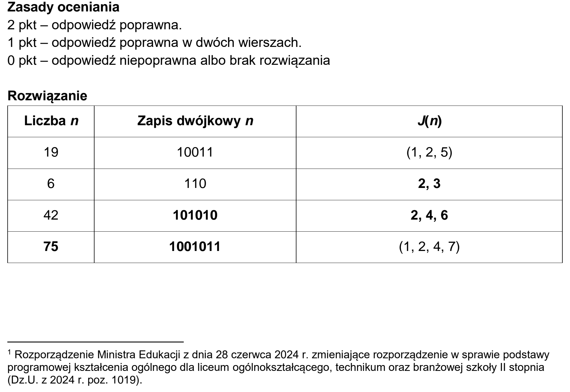 Matura próbna, grudzień 2024, odpowiedź do zadania 1.1