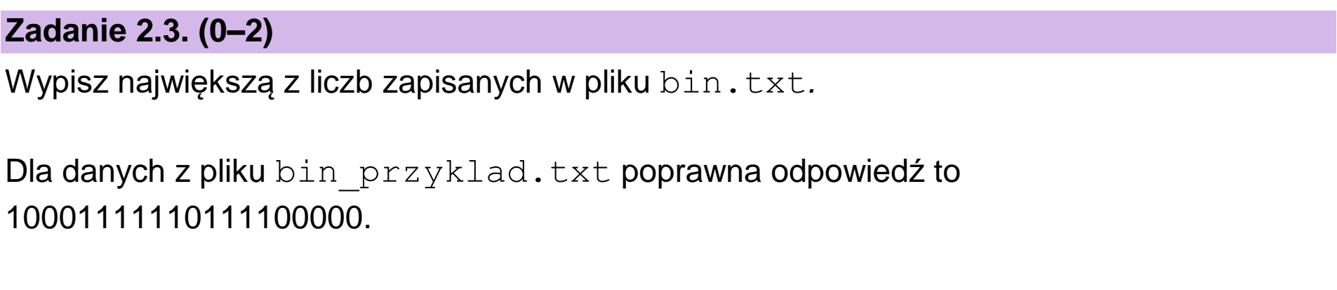 Matura, maj 2023, zadanie 2.3