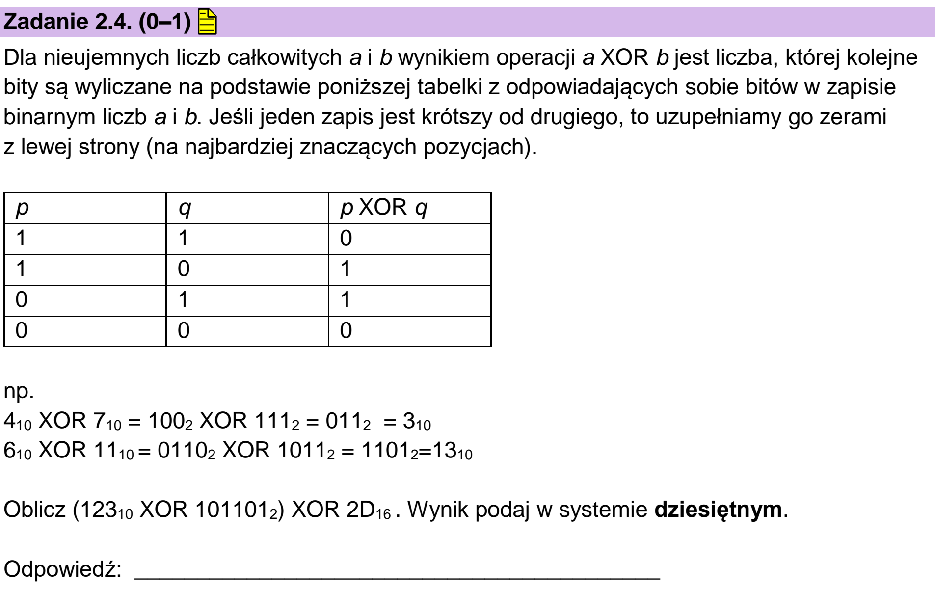Matura, maj 2023, zadanie 2.4