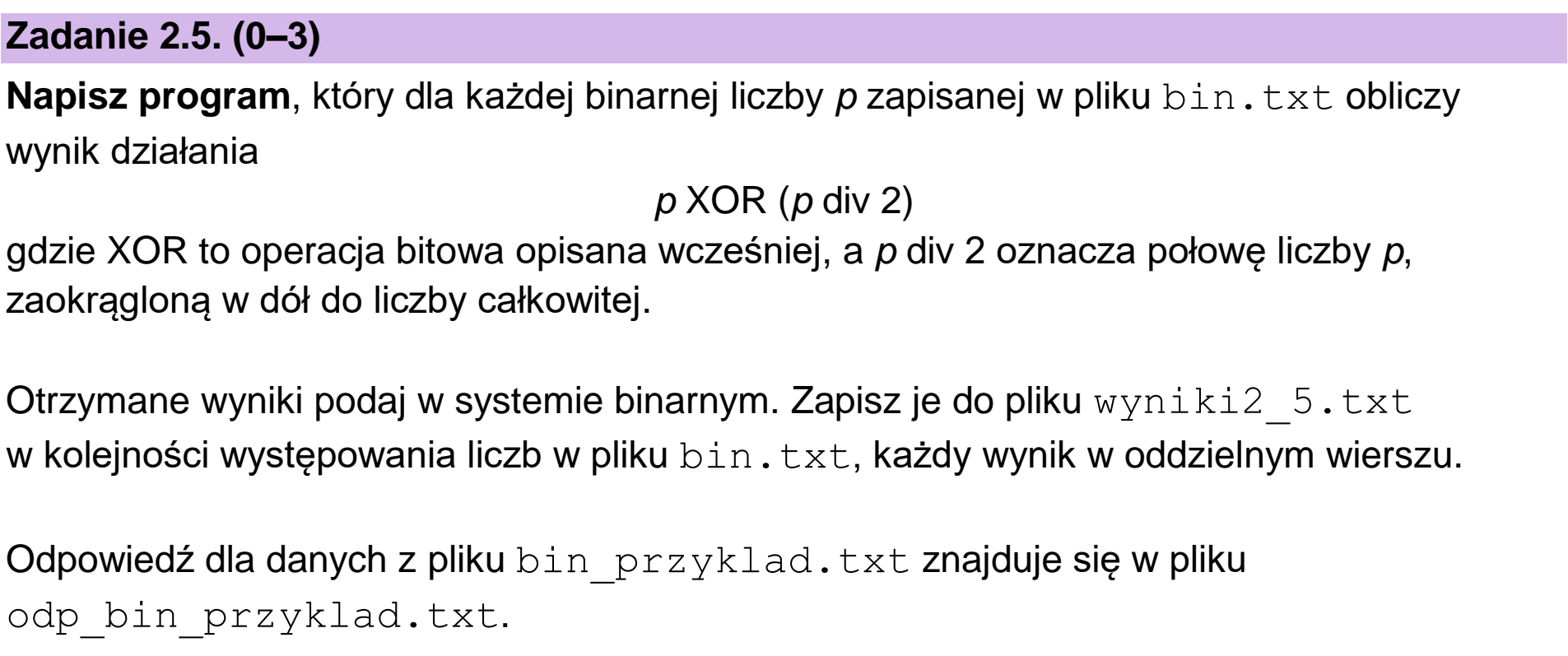 Matura, maj 2023, zadanie 2.5