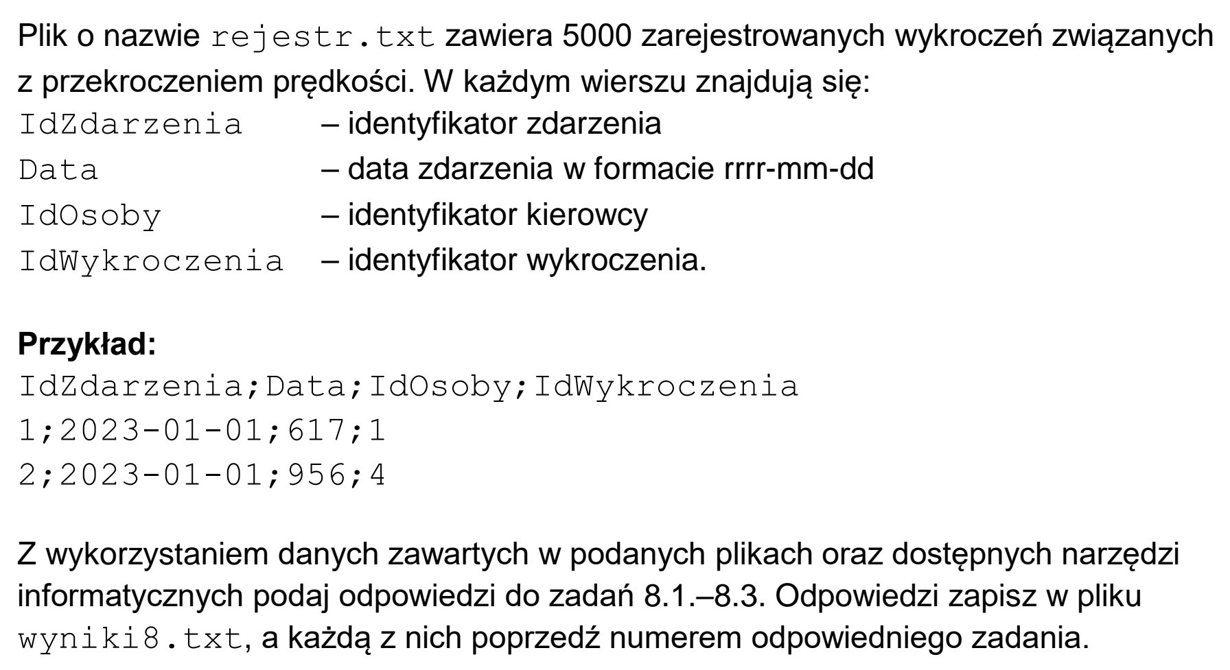 Matura, maj 2024, wstęp zadania 8, fragment 2