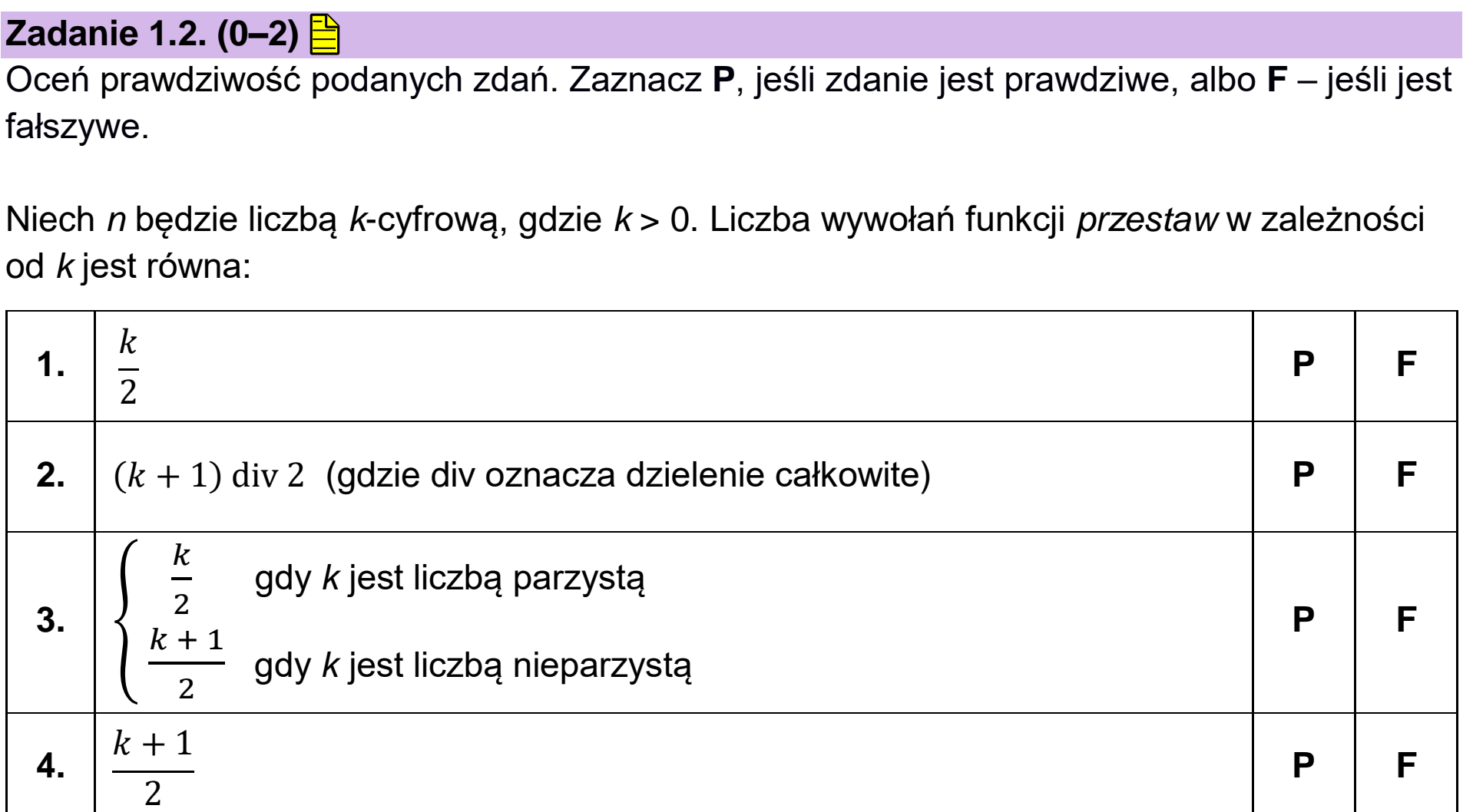 Matura, maj 2025, zadanie 1.2