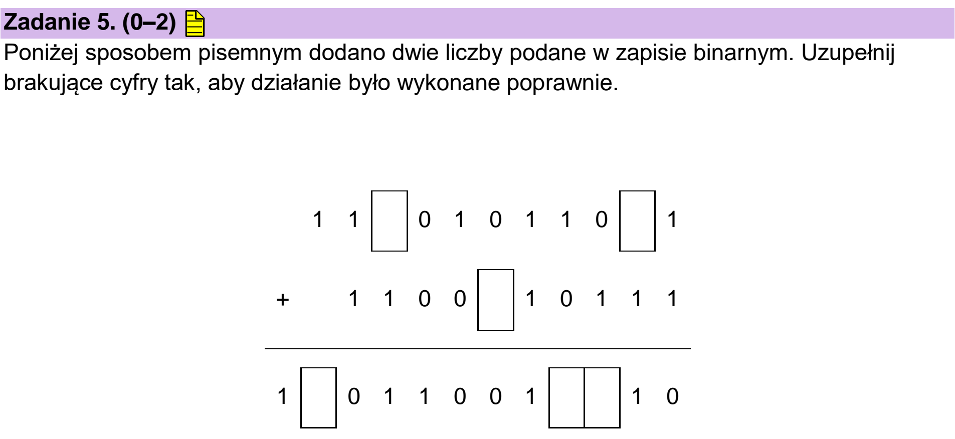Matura, maj 2025, podgląd zadania 5