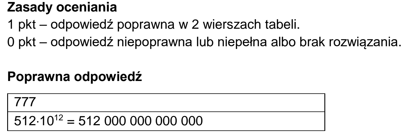 Matura, maj 2026, odpowiedź do zadania 1.2
