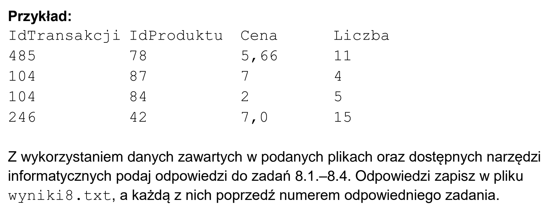 Matura, maj 2026, wstęp zadania 8, fragment 2