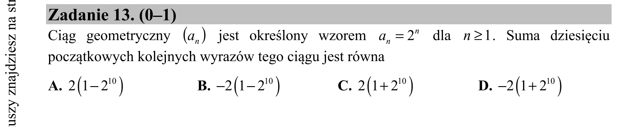 Matura dodatkowa, czerwiec 2015, podgląd zadania 13