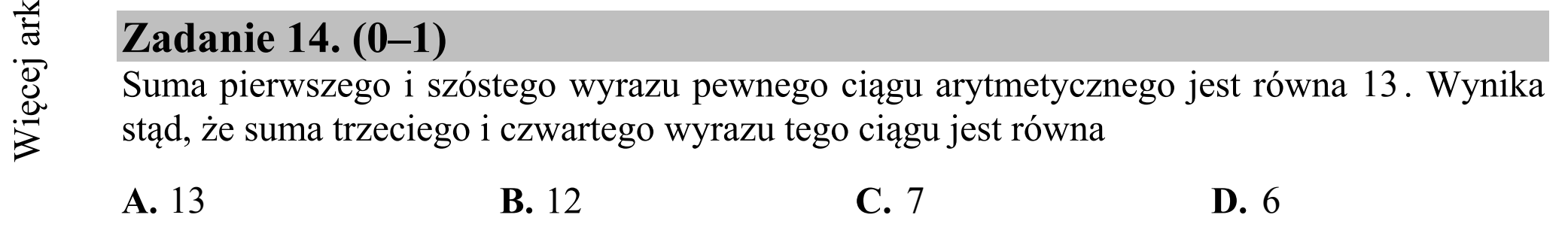 Matura dodatkowa, czerwiec 2015, podgląd zadania 14