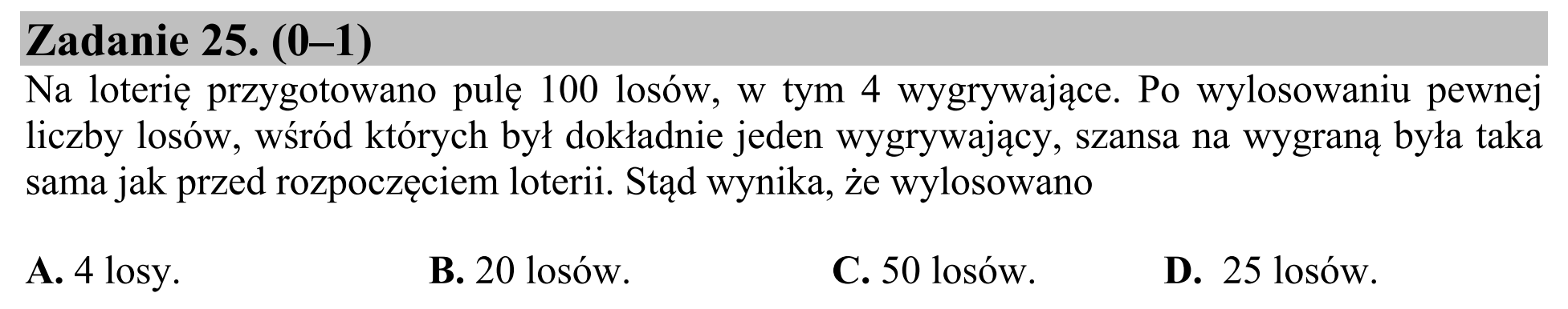 Matura dodatkowa, czerwiec 2015, podgląd zadania 25