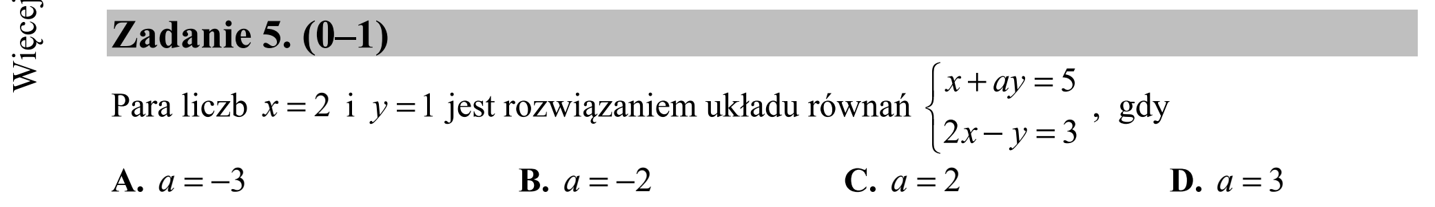 Matura dodatkowa, czerwiec 2015, podgląd zadania 5