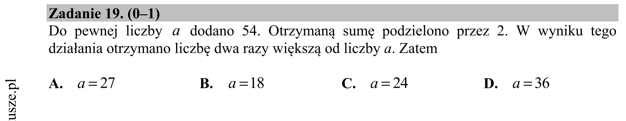 Matura dodatkowa, czerwiec 2016, podgląd zadania 19