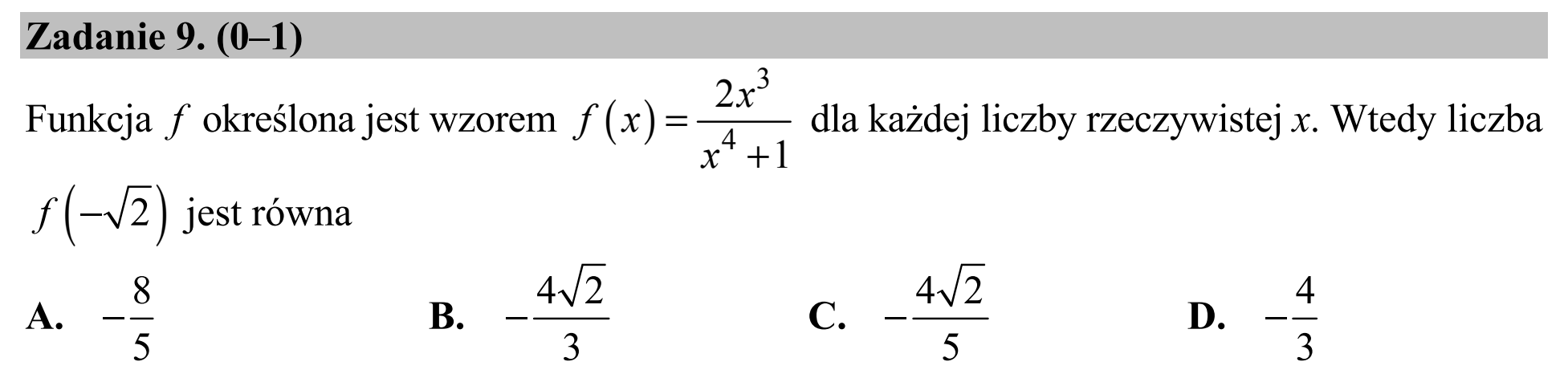 Matura dodatkowa, czerwiec 2016, podgląd zadania 9