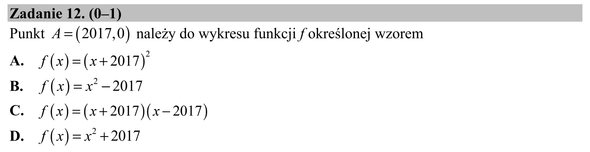 Matura dodatkowa, czerwiec 2017, podgląd zadania 12