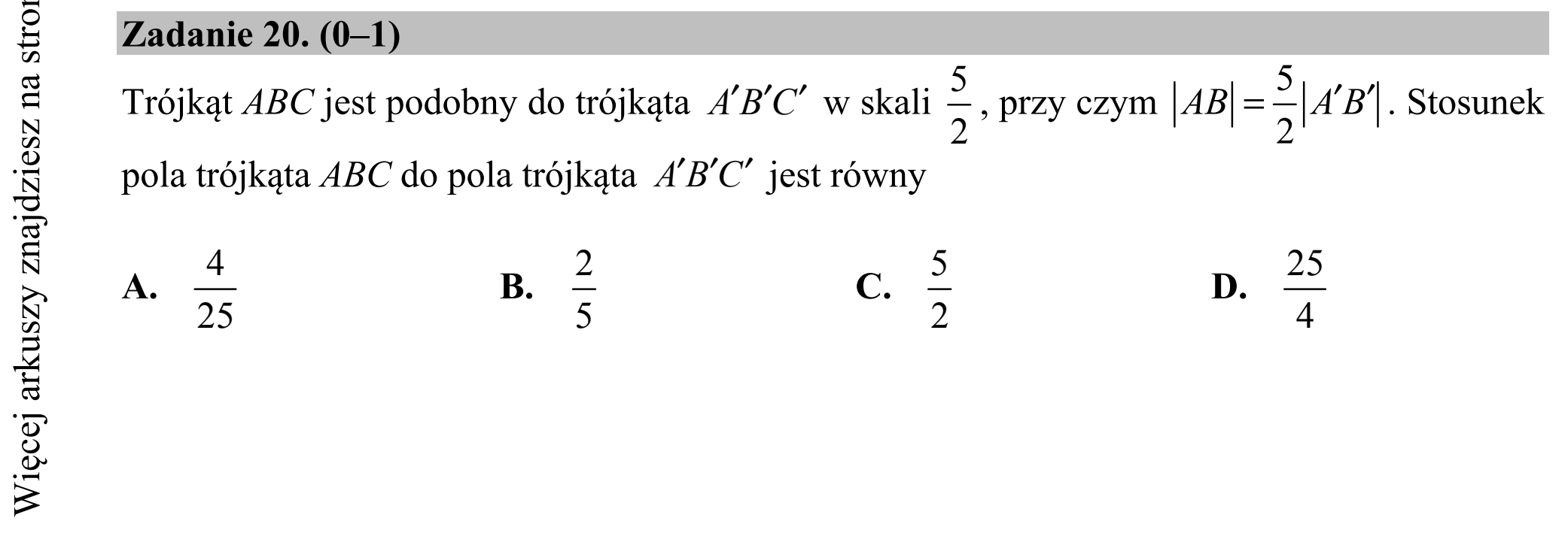 Matura dodatkowa, czerwiec 2017, podgląd zadania 20