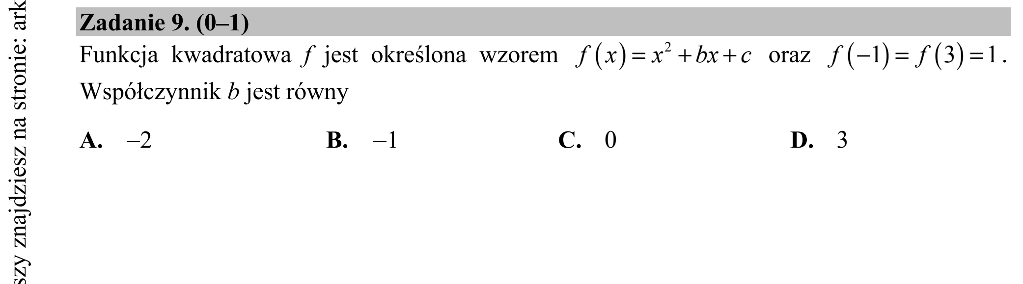 Matura dodatkowa, czerwiec 2017, podgląd zadania 9