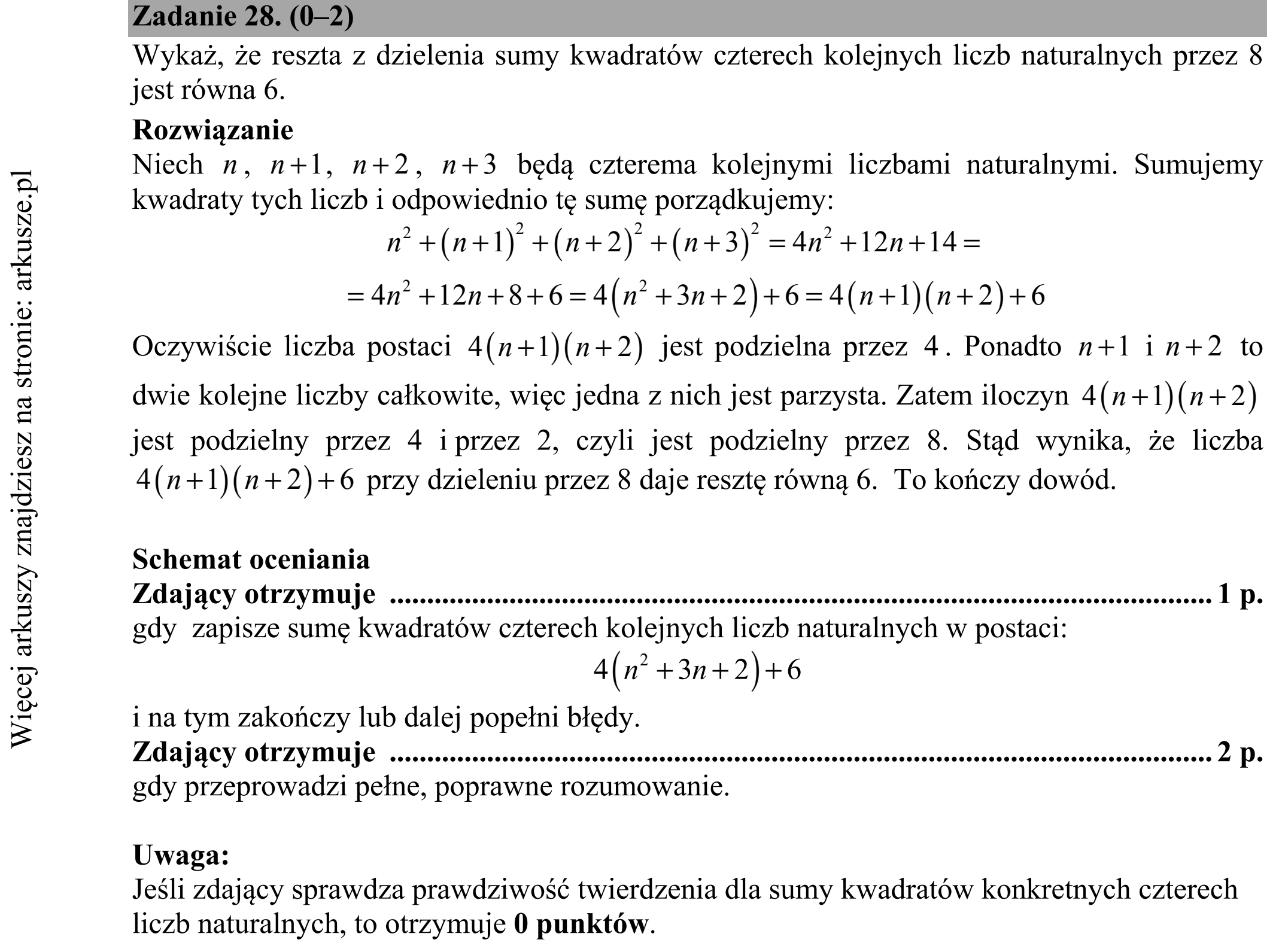 Matura dodatkowa, czerwiec 2018, odpowiedź do zadania 28, fragment 1