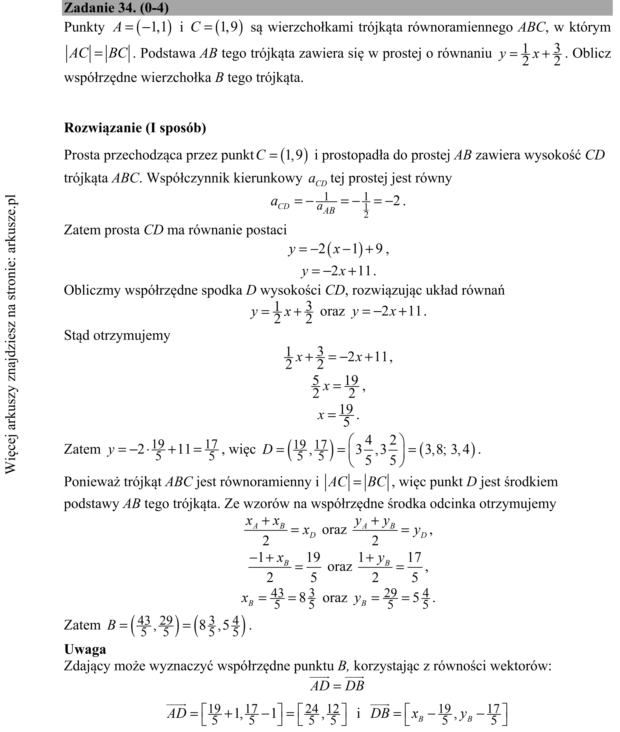 Matura dodatkowa, czerwiec 2018, odpowiedź do zadania 34, fragment 1