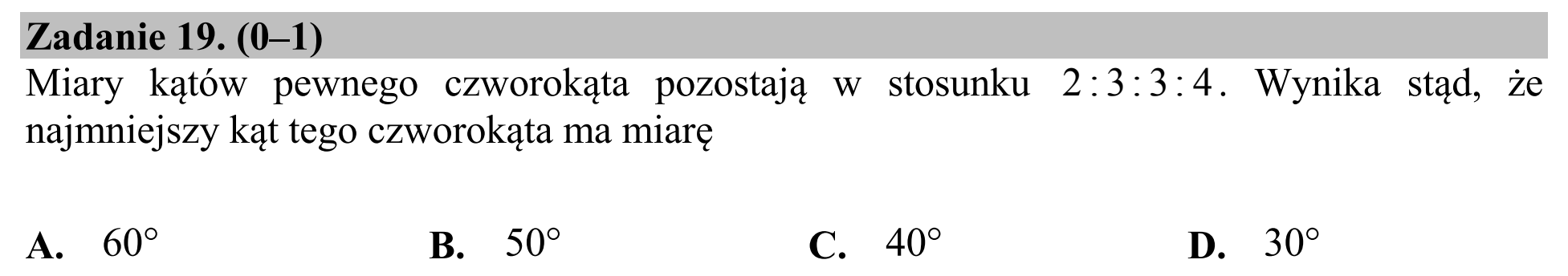 Matura dodatkowa, czerwiec 2018, podgląd zadania 19
