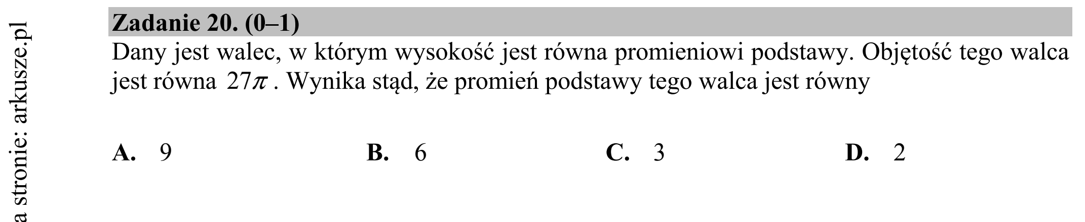 Matura dodatkowa, czerwiec 2018, podgląd zadania 20