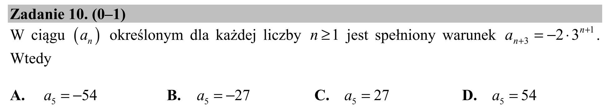 Matura dodatkowa, czerwiec 2019, podgląd zadania 10