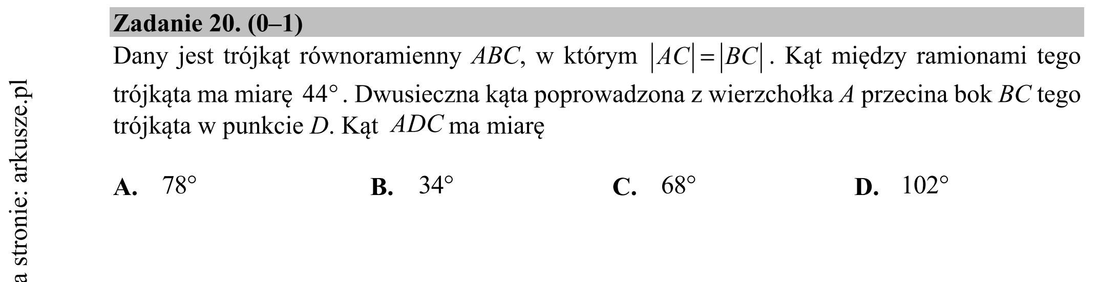 Matura dodatkowa, czerwiec 2019, podgląd zadania 20