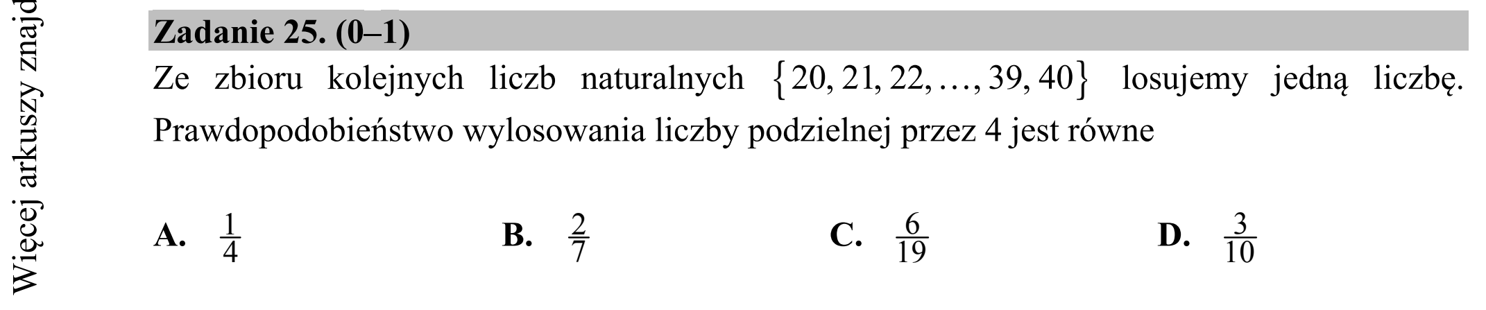 Matura dodatkowa, czerwiec 2019, podgląd zadania 25