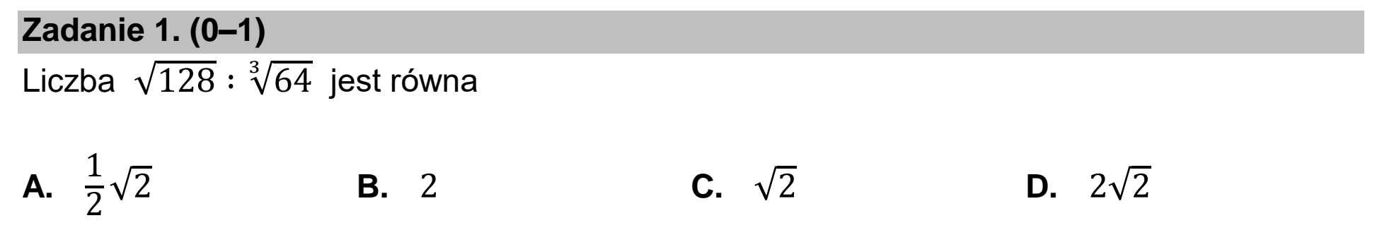 Matura dodatkowa, czerwiec 2022, zadanie 1