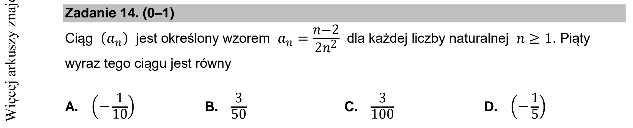 Matura dodatkowa, czerwiec 2022, zadanie 14