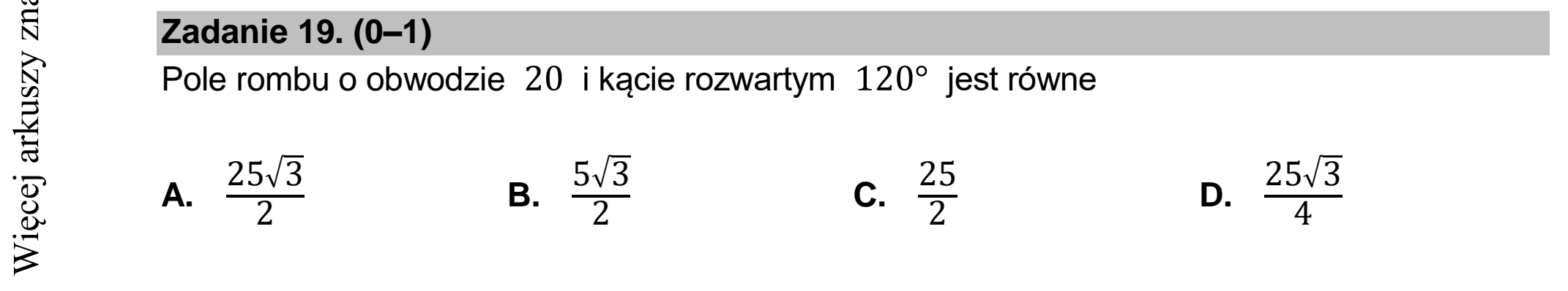 Matura dodatkowa, czerwiec 2022, zadanie 19