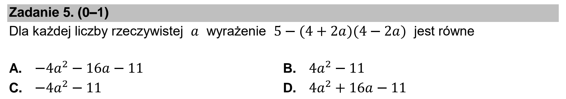 Matura dodatkowa, czerwiec 2022, zadanie 5
