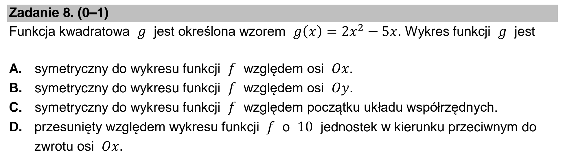 Matura dodatkowa, czerwiec 2022, zadanie 8