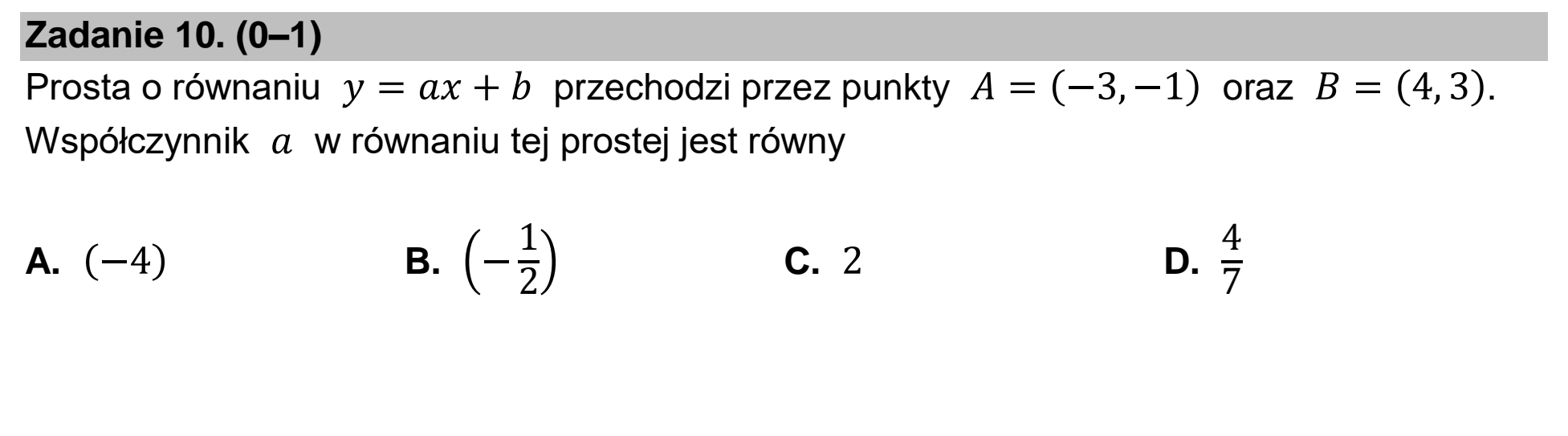 Matura dodatkowa, czerwiec 2023, zadanie 10