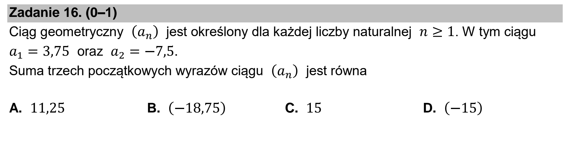 Matura dodatkowa, czerwiec 2023, zadanie 16