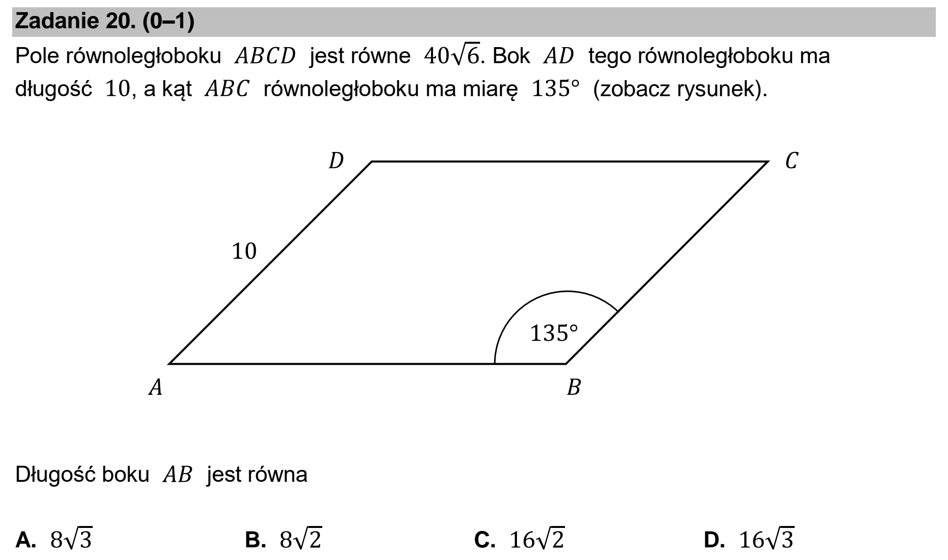 Matura dodatkowa, czerwiec 2023, podgląd zadania 20
