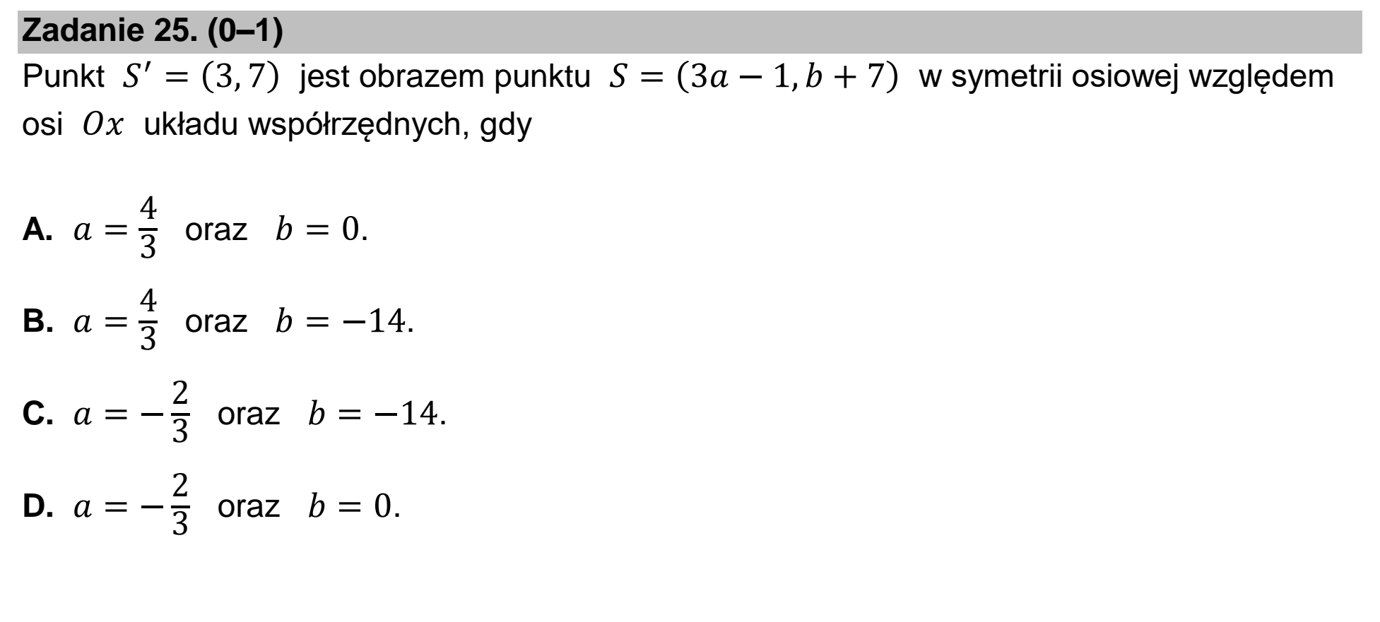Matura dodatkowa, czerwiec 2023, zadanie 25