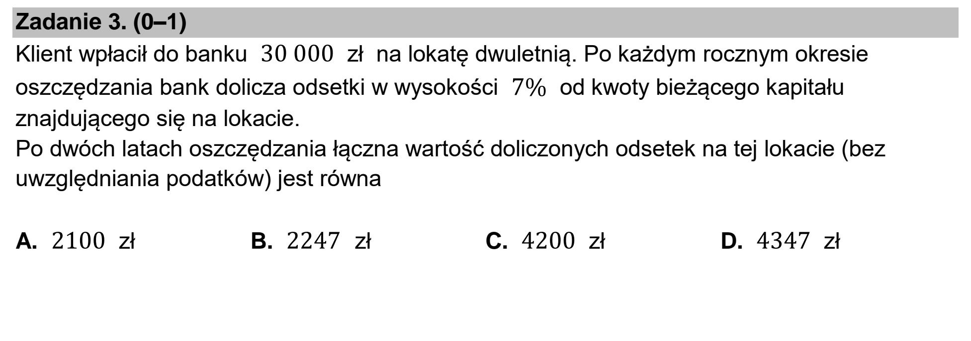 Matura dodatkowa, czerwiec 2023, zadanie 3