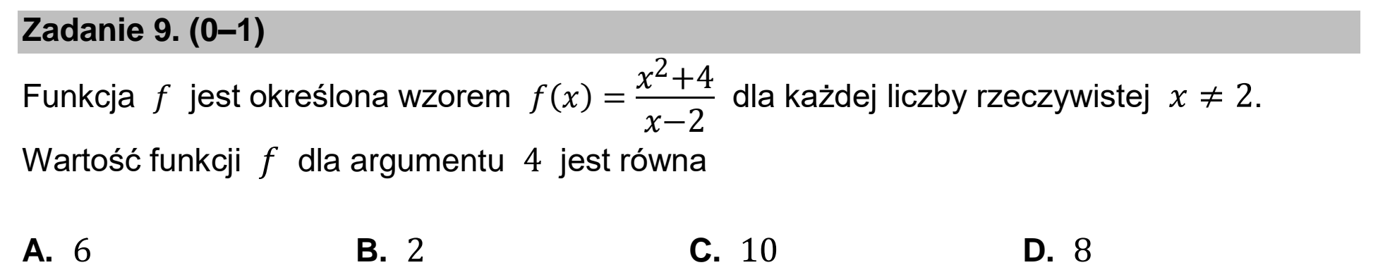 Matura dodatkowa, czerwiec 2023, zadanie 9