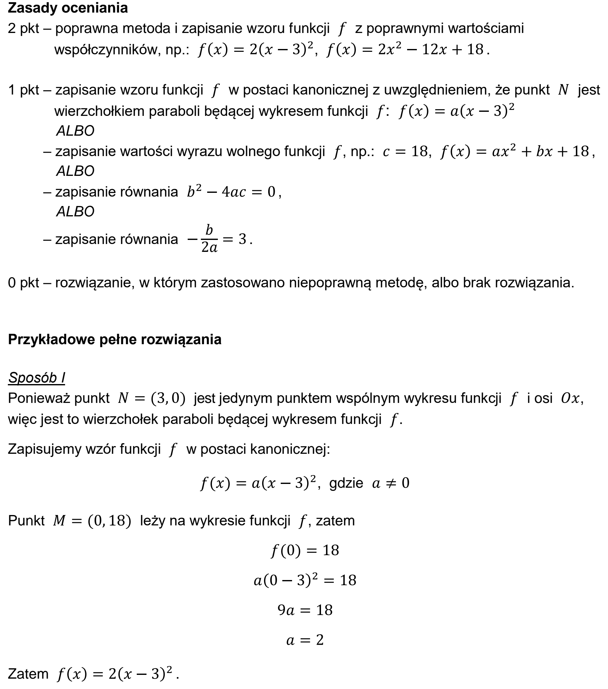 Matura dodatkowa, czerwiec 2024, odpowiedź do zadania 31, fragment 1