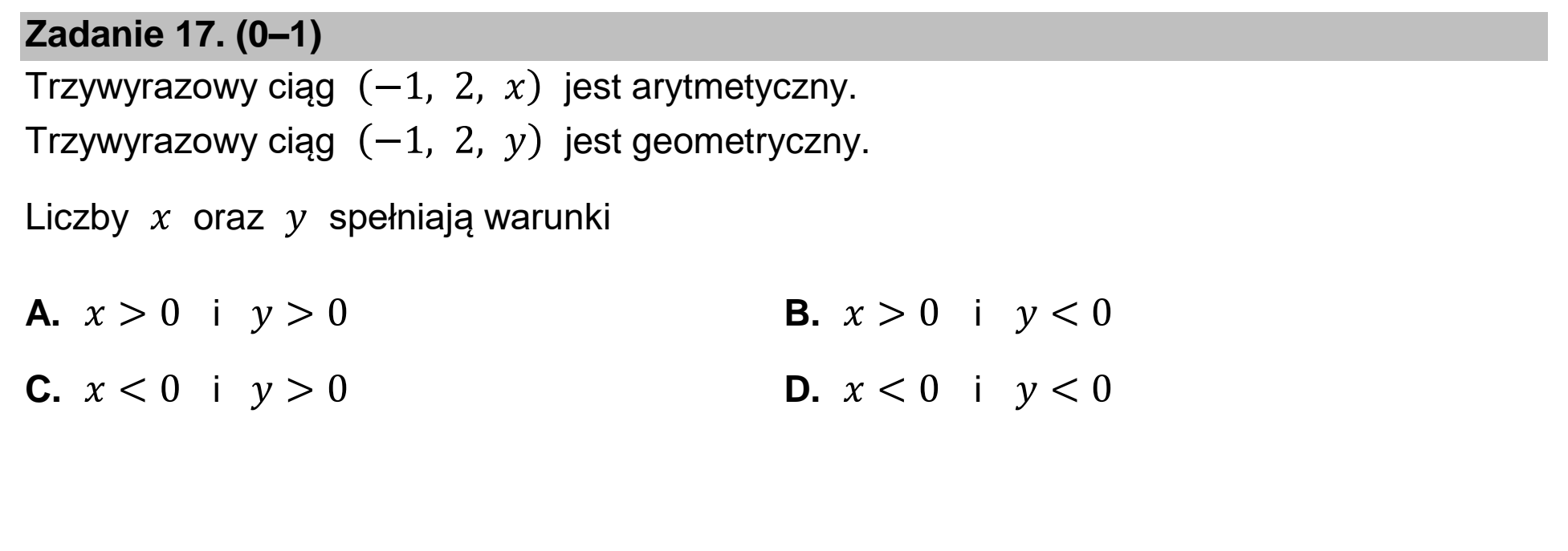 Matura dodatkowa, czerwiec 2024, zadanie 17