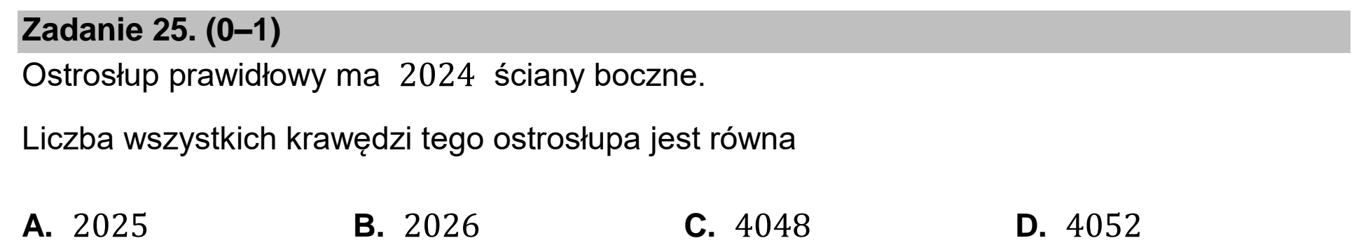Matura dodatkowa, czerwiec 2024, zadanie 25