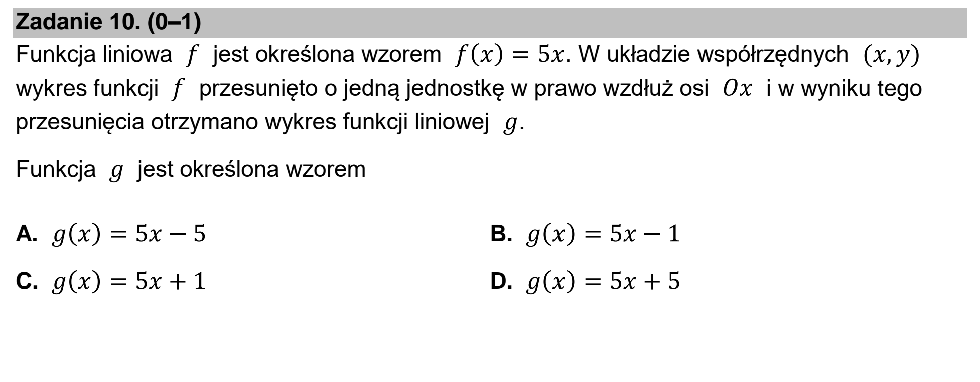 Matura dodatkowa, czerwiec 2025, zadanie 10