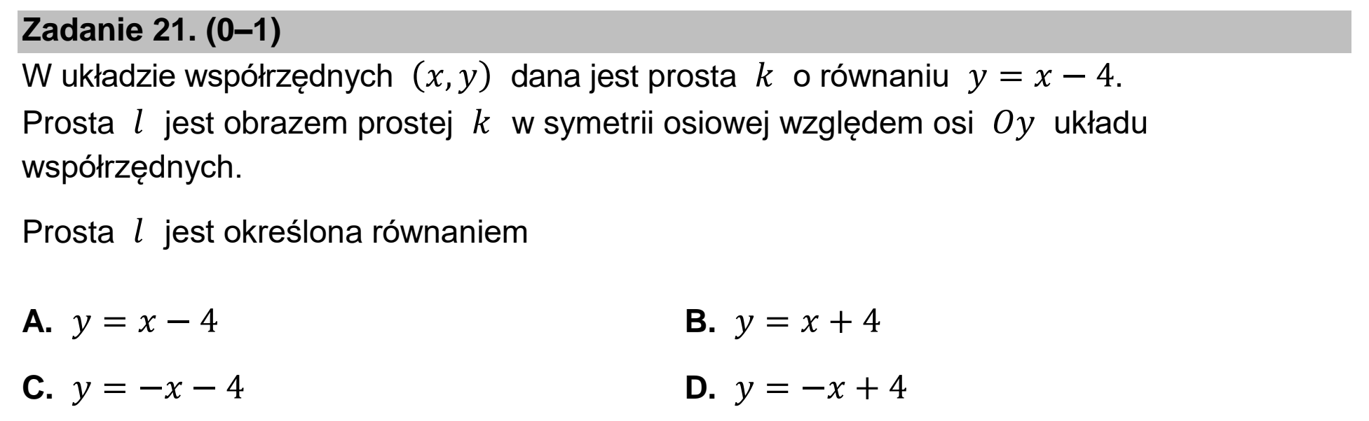 Matura dodatkowa, czerwiec 2025, podgląd zadania 21