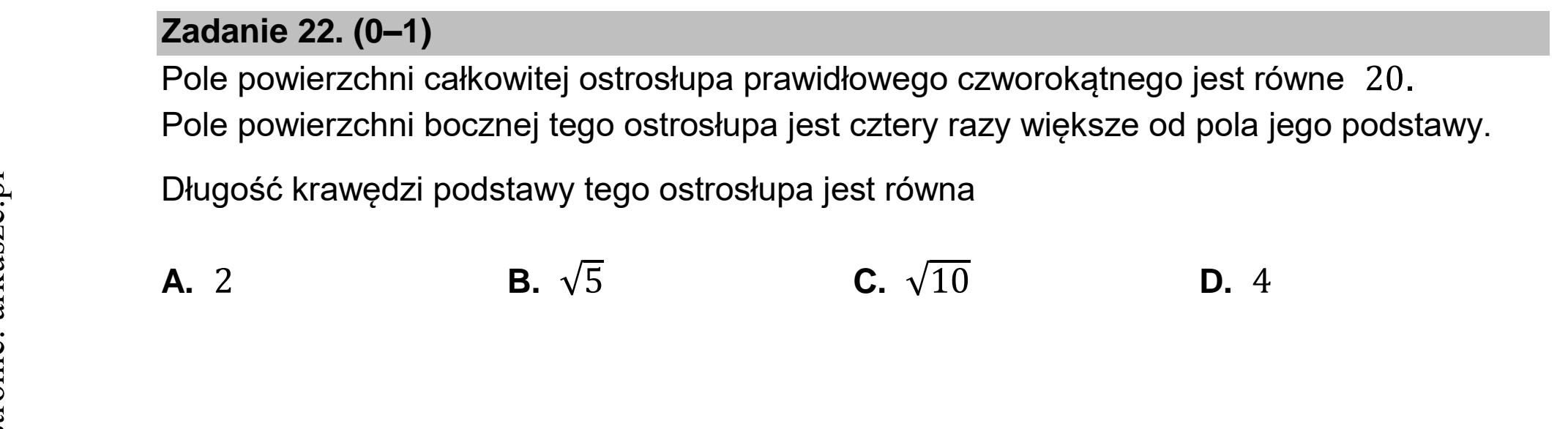 Matura dodatkowa, czerwiec 2025, zadanie 22