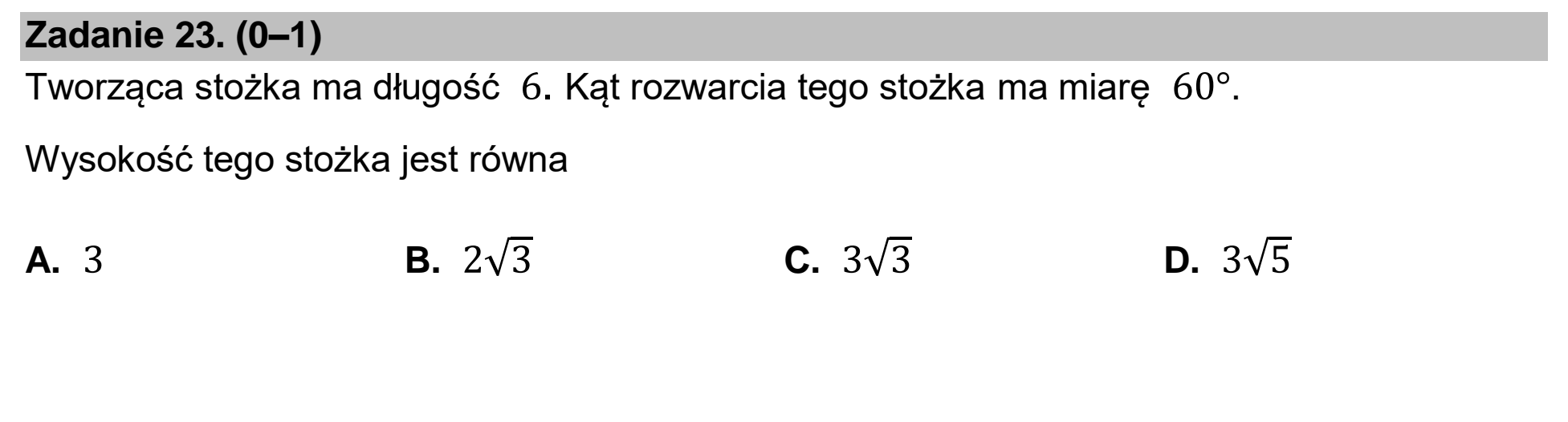 Matura dodatkowa, czerwiec 2025, zadanie 23