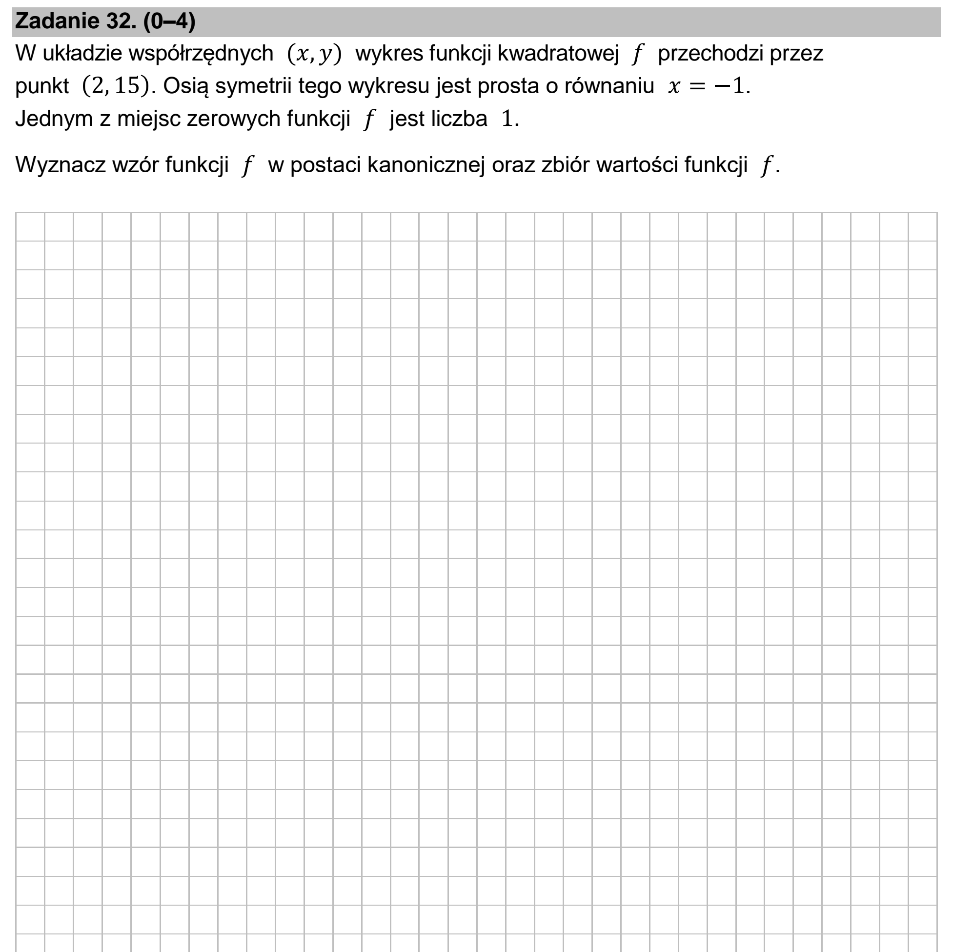 Matura dodatkowa, czerwiec 2025, zadanie 32
