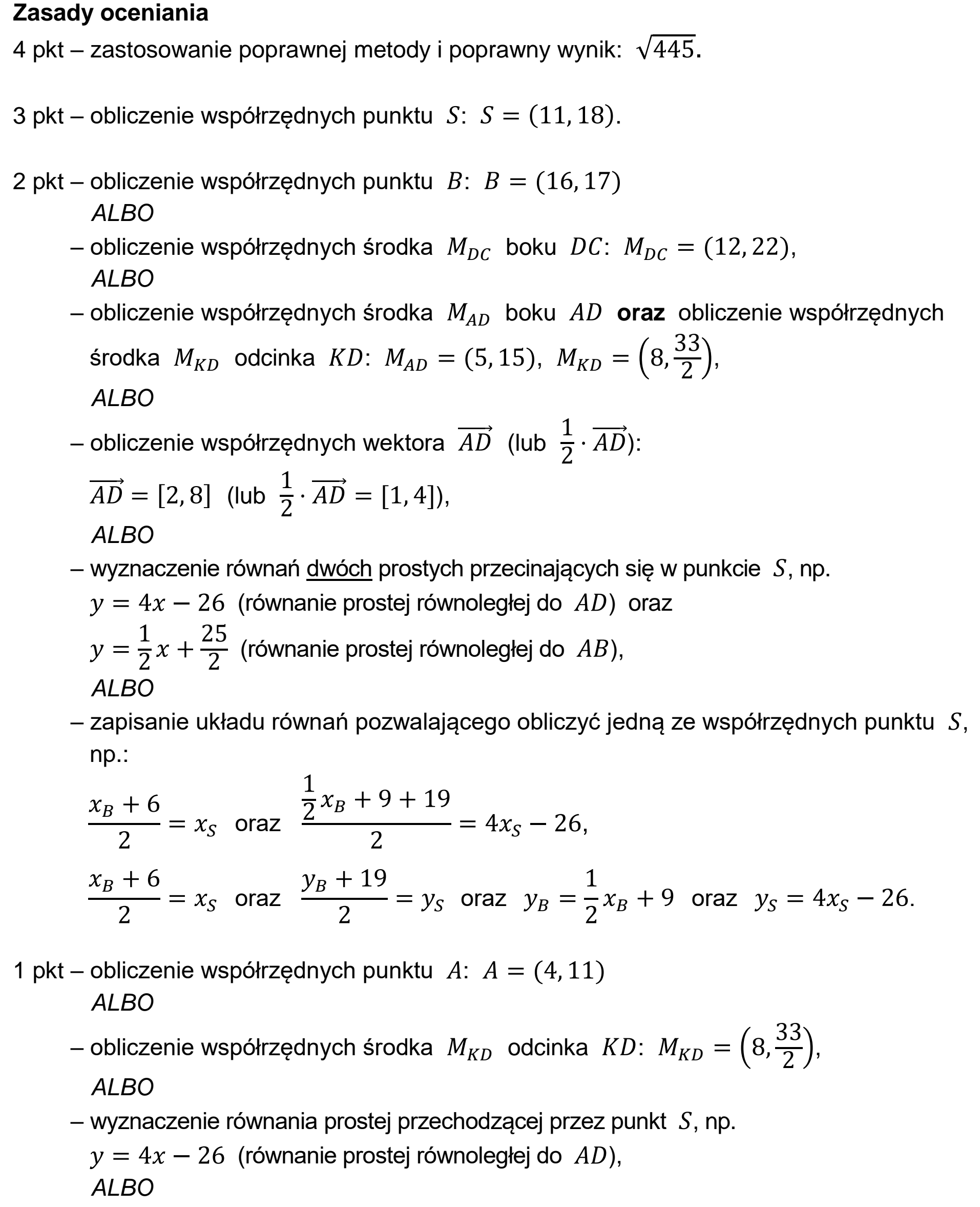 Matura dodatkowa, czerwiec 2026, odpowiedź do zadania 32, fragment 1